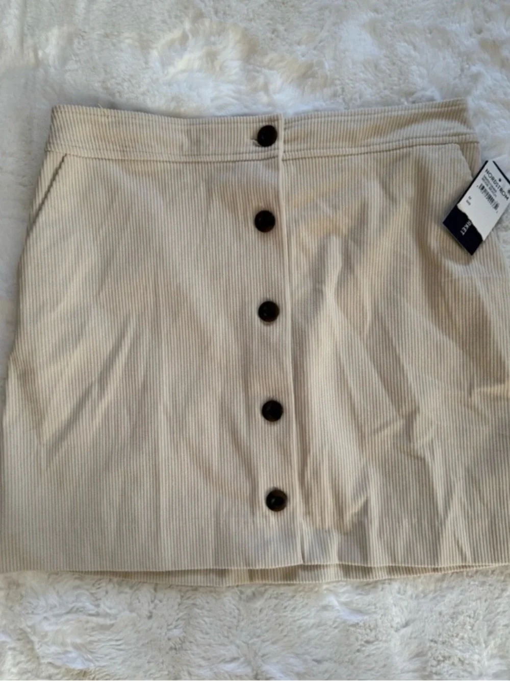 NWT Melrose and Market Button Front Corduroy Beige Beach Mini Skirt